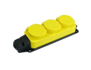 Listwa /rozgałęźnik/ do przedłużacza 3-gniazda z/u gumowy IP44 żółty AEI602233-L-Y