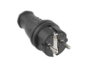 Wtyczka gumowa 16A 230V IP44 czarna AEI602277