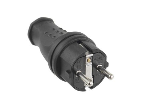 Wtyczka gumowa 16A 230V IP44 czarna AEI602277