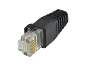 Gumowa osłonka wtyku RJ45 czarna WORECZEK 100szt.