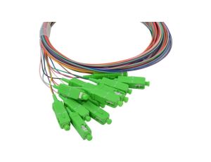 Pigtail światłowodowy FO SM SC/APC 9/125 Easy Strip 3m Zestaw 12 sztuk kolorowe