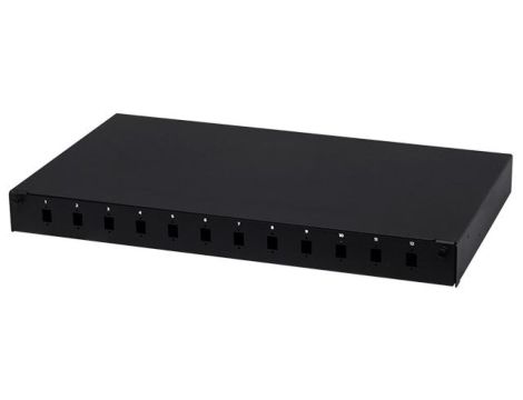 Przełącznica światłowodowa FO 12xSC simplex RACK 19 1U wysuwana czarna