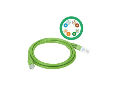 ALANTEC Patch-cord U/UTP kat.5e PVC 0.25m zielony