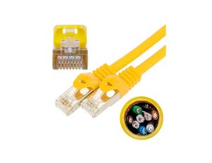 Patchcord FTP kat.5e kabel sieciowy LAN 2x RJ45 linka żółty 1m NEKU