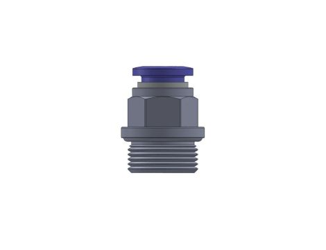 Złączka wtykowa prosta z gwintem metrycznym do węża fi 10 mm, M18x1,5 GZ, mosiądz niklowany