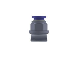 Złączka wtykowa prosta z gwintem metrycznym do węża fi 8 mm, M18x1,5 GZ, mosiądz niklowany