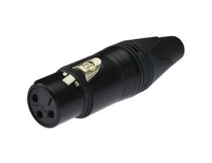 NEUTRIK Gniazdo mikrofonowe XLR (3-pin) na kabel do 8,0mm pozłacane czarne NC3FXX-B