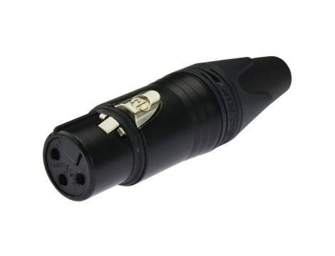 NEUTRIK Gniazdo mikrofonowe XLR (3-pin) na kabel do 8,0mm pozłacane czarne NC3FXX-B
