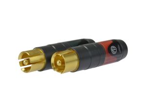 NEUTRIK Wtyk RCA Cinch HQ na kabel do 7,3mm pozłacany czarny NF2C-B/2 Komplet 2 sztuk (czarny + czerwony)