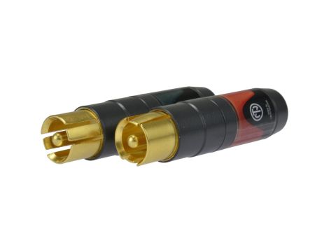 NEUTRIK Wtyk RCA Cinch HQ na kabel do 7,3mm pozłacany czarny NF2C-B/2 Komplet 2 sztuk (czarny + czerwony)