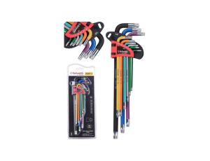 Klucze TORX zestaw 9szt. długie T10-T50 imbus z otworem kolorowy - Schmith