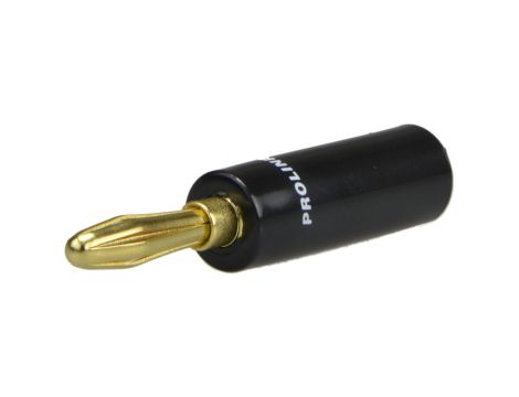 PROLINK Premium TBC-054 Wtyk głośnikowy typu BANAN skręcany prosty pozłacany czarny