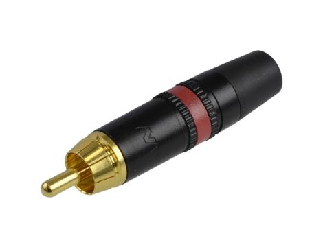 REAN Wtyk RCA Cinch na kabel do 6,1mm pozłacany czarno-czerwony NYS373-2