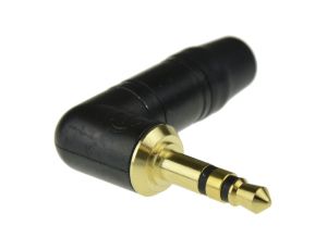 NEUTRIK Wtyk kątowy Audio AUX mini Jack 3,5mm Stereo na kabel do 4,5mm pozłacany czarny NTP3RC-B