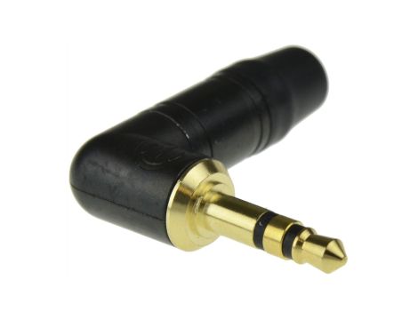 NEUTRIK Wtyk kątowy Audio AUX mini Jack 3,5mm Stereo na kabel do 4,5mm pozłacany czarny NTP3RC-B