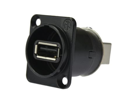 NEUTRIK Gniazdo tablicowe panelowe Adapter USB 2.0 A / B odwracalny czarny NAUSB-W-B