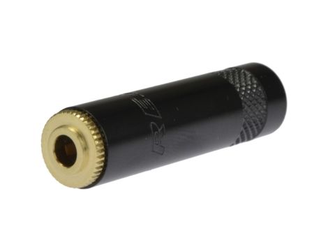 REAN Gniazdo Audio AUX mini Jack 3,5mm Stereo na kabel do 4,0mm pozłacane czarne NYS240BG