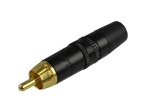 REAN Wtyk RCA Cinch na kabel do 6,1mm pozłacany czarny NYS373-0