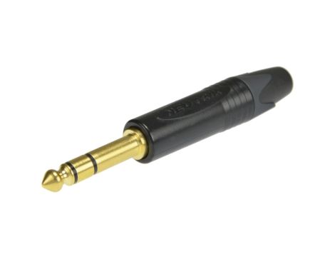 NEUTRIK Wtyk instrumentalny Jack 6,3mm Stereo na kabel do 7,0mm pozłacany czarny NP3X-B