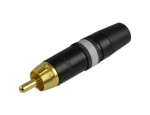 REAN Wtyk RCA Cinch na kabel do 6,1mm pozłacany czarno-biały NYS373-9