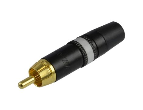 REAN Wtyk RCA Cinch na kabel do 6,1mm pozłacany czarno-biały NYS373-9