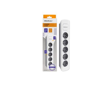 Qoltec Listwa zasilająca 5 gniazd 1.8m Biało-szara Quick switch