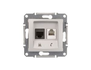 Sedna Gniazdo teleinformatyczne RJ11 RJ45 kat.5e UTP aluminium SDN5100160