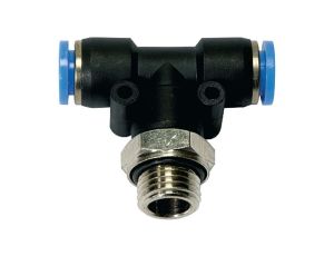 Trójnik pneumatyczny wtykowy typu T M5 GZ do węża fi 6 mm, tworzywo sztuczne