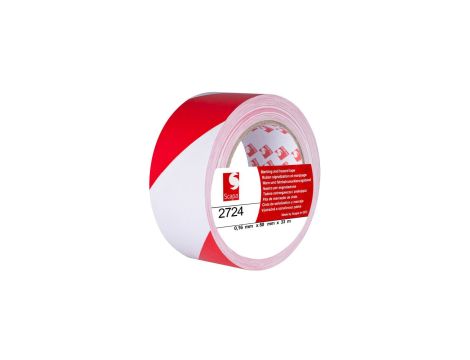 Taśma ostrzegawcza 50mm/33m biało-czerwona 2724 SCAPA