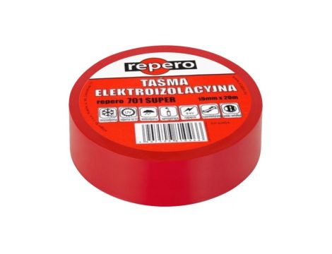 Taśma izolacyjna 19mm/20m Repero701 Super czerwona
