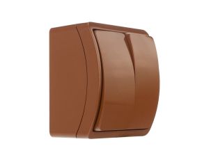 Łącznik podwójny świecznikowy natynkowy IP44 brązowy Koala 152-02 61.312