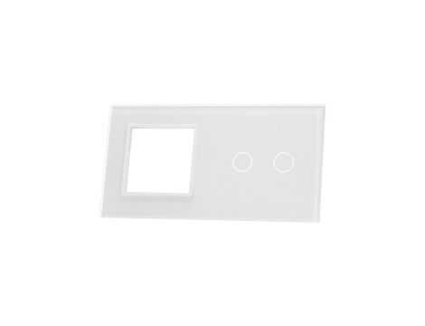 Livolo BIAŁY PANEL SZKLANY 2 + MIEJSCE NA GNIAZDO 702G-61