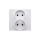 Simon 10 Gniazdo podwójne b/u MONOBLOCK 16A, 250V białe CG2/11