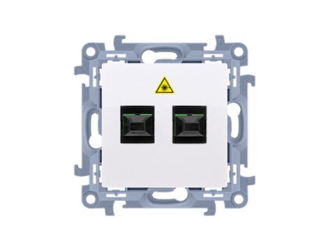 Simon 10 Gniazdo światłowodowe optyczne podwójne SC/APC biały CGS2.01/11