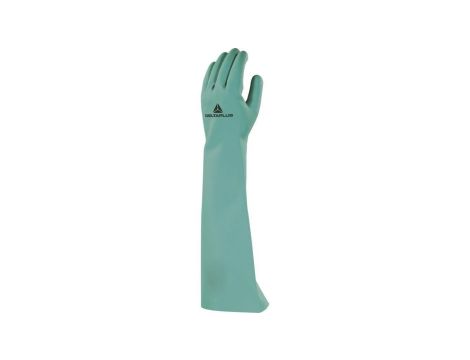 Rękawice z nitrylu chlorowane dł. 46 cm gr. 055 mm kolor zielony rozmiar 8/9 MAIN VE846VE08