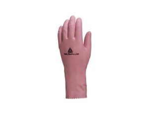 Rękawice gospodarcze z lateksu flokowane dł. 30 cm gr. 038 mm kolor różowy rozmiar 6/7 MAIN VE210RO06