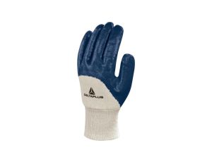 Rękawice z grubego nitrylu na wkładzie z dżerseju góra wentylowana kolor biało-niebieski rozmiar 9 MAIN NI15009