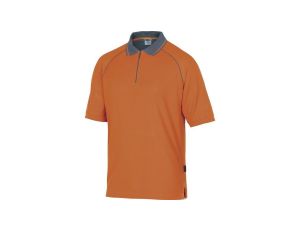 Polo z bawełny (100) 210g zapinane na zamek pod szyją pasuje do serii mach 2 kolor pomarańczowy rozmiar 3XL CORP MSPOLOR3X