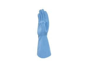 Rękawice z nitrylu chlorowane dł. 33 cm gr. 020 mm kolor niebieski rozmiar 8/9 MAIN VE830BL08