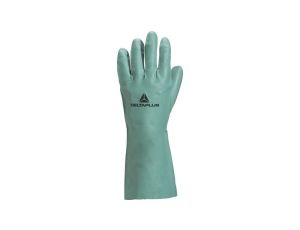 Rękawice z nitrylu flokowane dł. 33 cm gr. 040 mm kolor zielony rozmiar 9/10 MAIN VE802VE09
