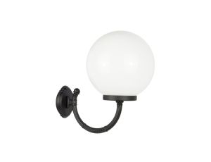 Kinkiet zewnętrzny Kule Classic K 3012/1/K 300 P OP, E27 max 100W, kolor czarny, klosz biały 0438621