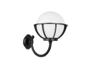 Kinkiet zewnętrzny Kule z koszykiem 250 K 3012/1/KPO 250 OP, E27 max 60W, kolor czarny, klosz biały 0438621