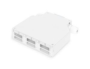 Przełącznica światłowodowa na szynę DIN, 6x SC duplex z tacką na spawy, szary DN-96890