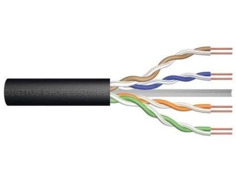 Kabel teleinformatyczny U/UTP kat.6 PE zewnętrzny suchy czarny Fca DK-1611-V-05-OD /50m/