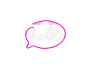 Neon LED HELLO róż biały Bat + USB FLNE15 Forever Light