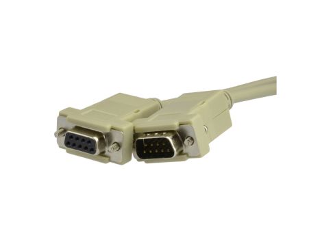 Kabel przedłużacz szeregowy RS-232 (D-Sub 9-pin) bez przeplotu (wtyk / gniazdo) 3m