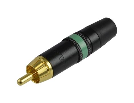 REAN Wtyk RCA Cinch na kabel do 6,1mm pozłacany czarno-zielony NYS373-5