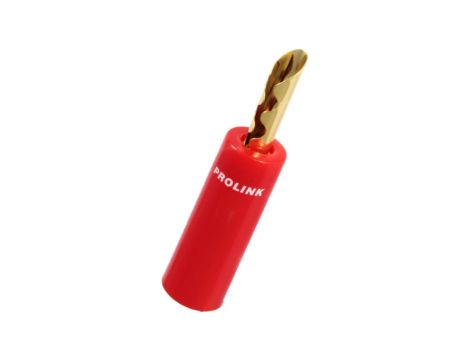 PROLINK Premium TBC-055 Wtyk głośnikowy typu BANAN skręcany półotwarty pozłacany czerwony