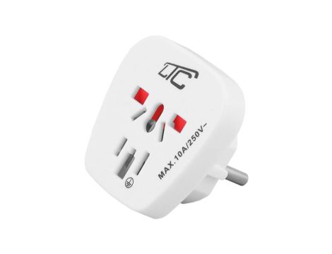 Adapter podróżny EUROPA z gniazda uniwersalnego na wtyk typu E.