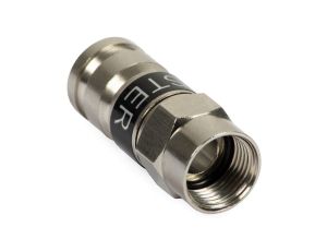 Wtyk antenowy F kompresyjny czarny MASTER na przewód RG6 TC6 Trishield 3SH75